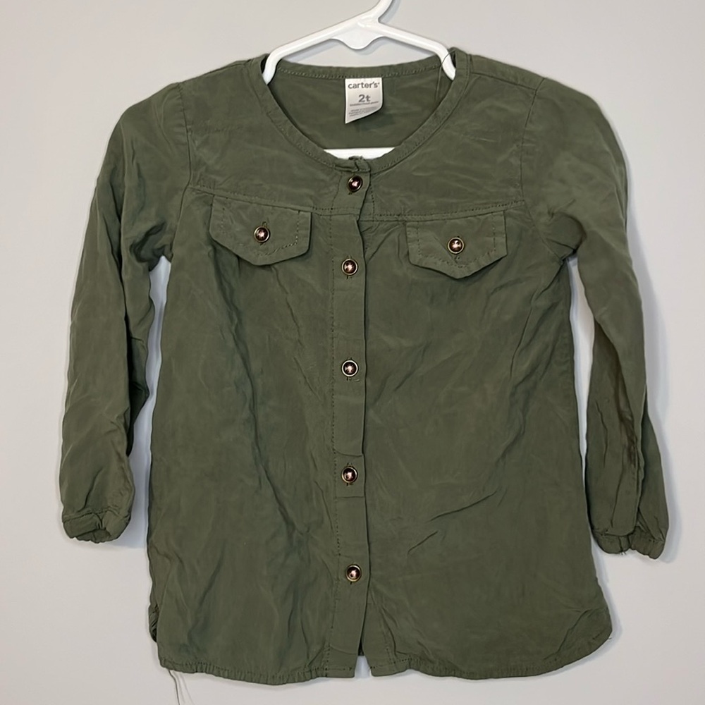 Girls Carters Hunter Green Top 2T